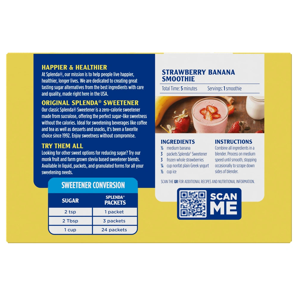 Splenda No Calorie Sweetener Packets 100ct (Pack of 12)