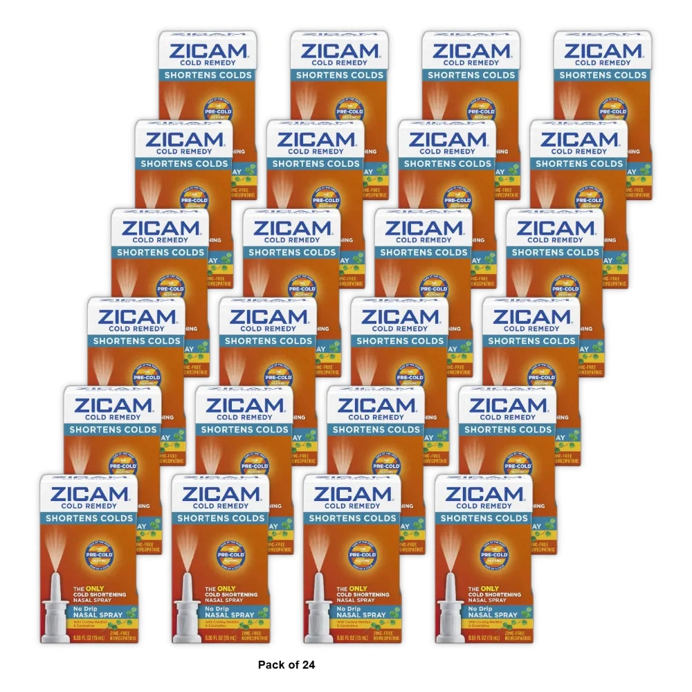 Zicam Cold Remedy Cold Shortening No-Drip Zinc-Free Nasal Spray - 0.5 Oz (Pack Of 24)