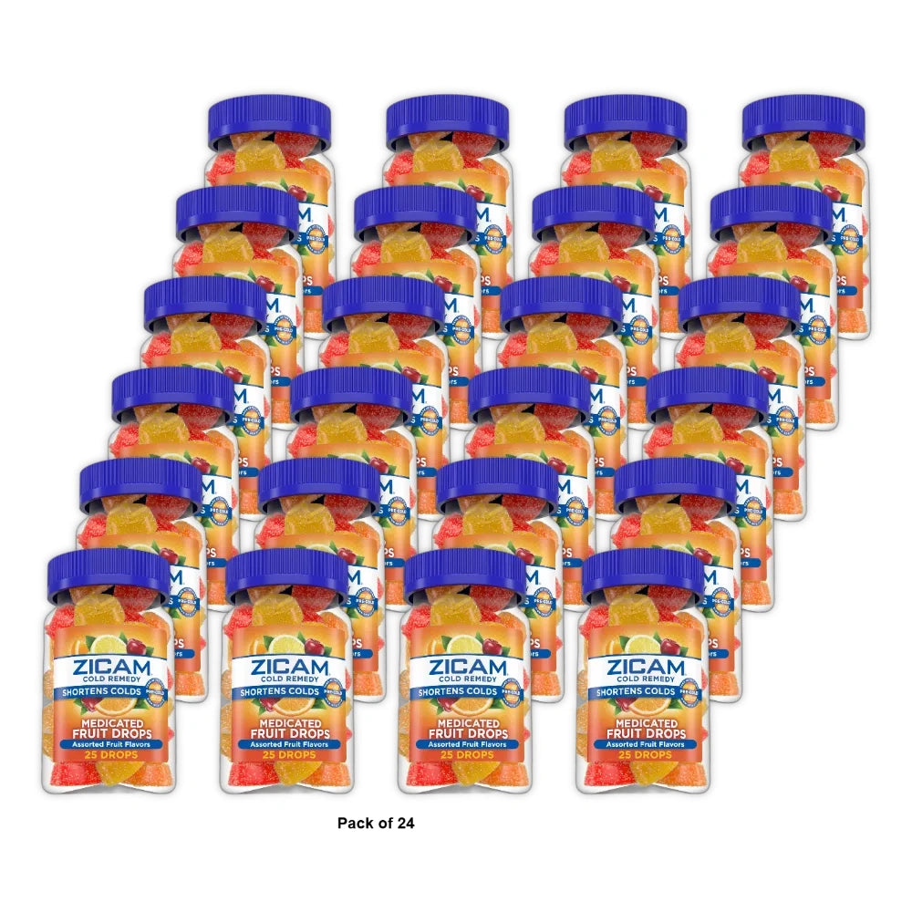 Zicam Cold Remedy Medicated Drops - Fruit - 25ct 5.92 Oz (Pack of 24)
