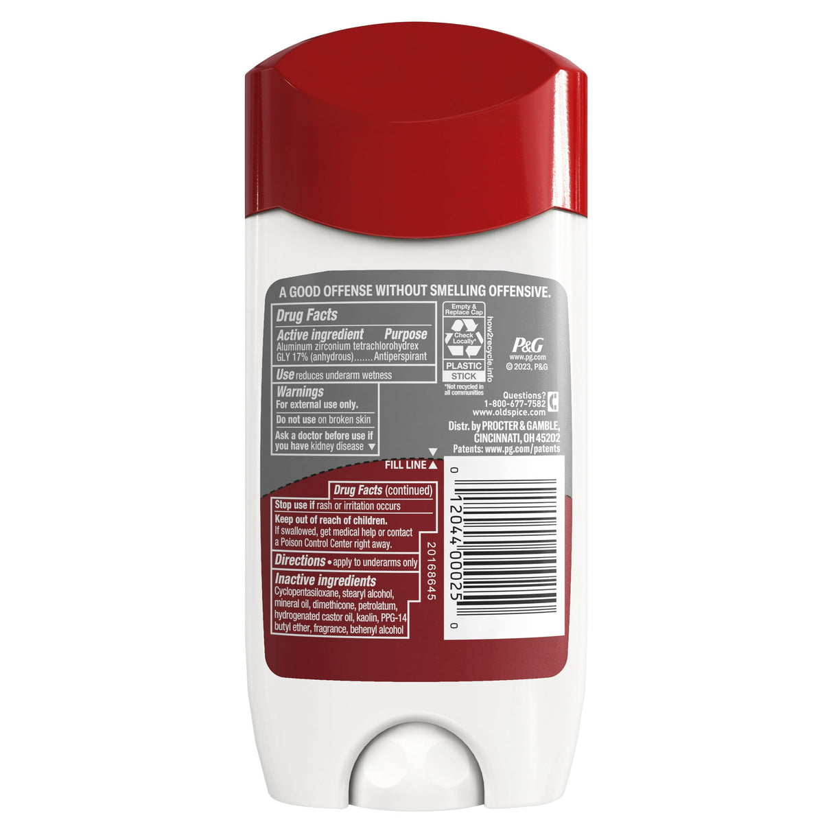 Old Spice High Endurance Invisible Solid Pure Sport Scent Men's Anti-Perspirant 3 oz (Pack of 12)