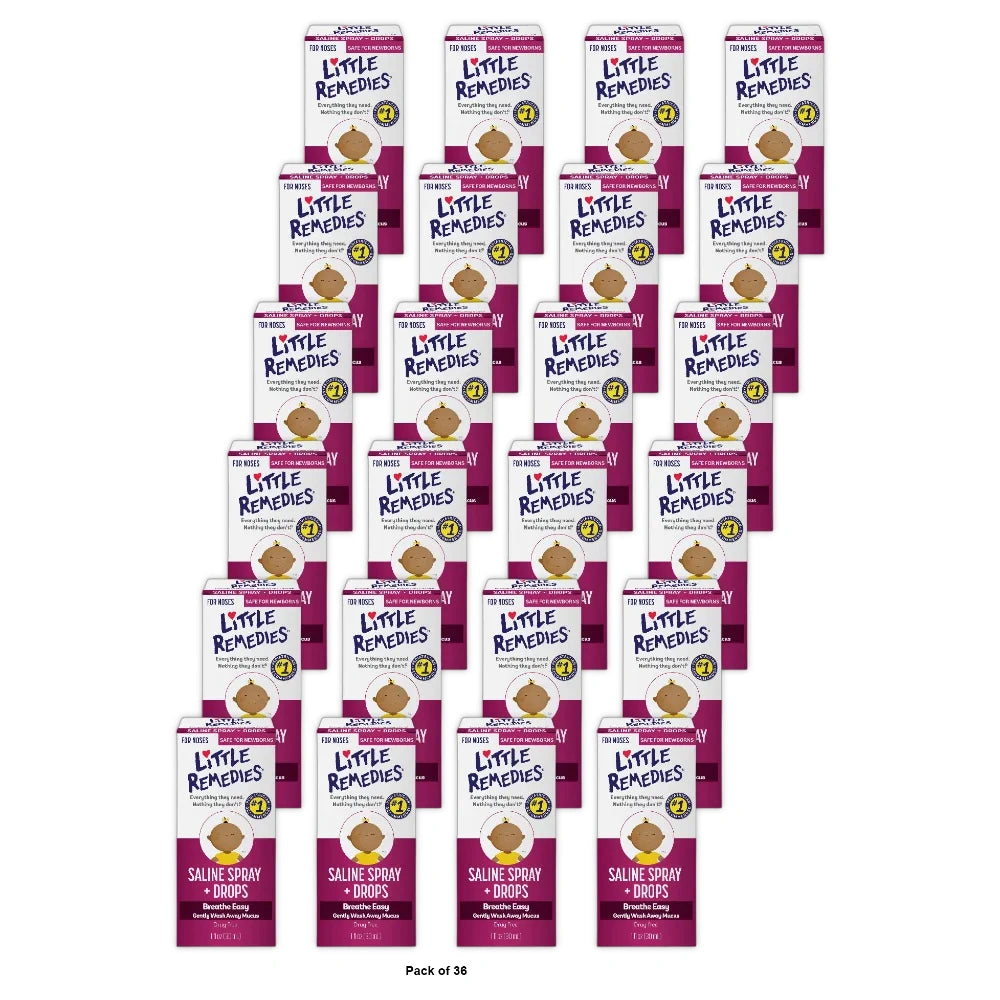 Little Remedies Saline Spray-Drops for Noses 1 fl Oz (Pack of 36)