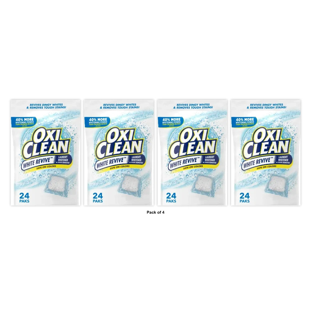 OxiClean White Revive Laundry Whitener + Stain Remover Power Paks - 21.1 (Pack of 4)