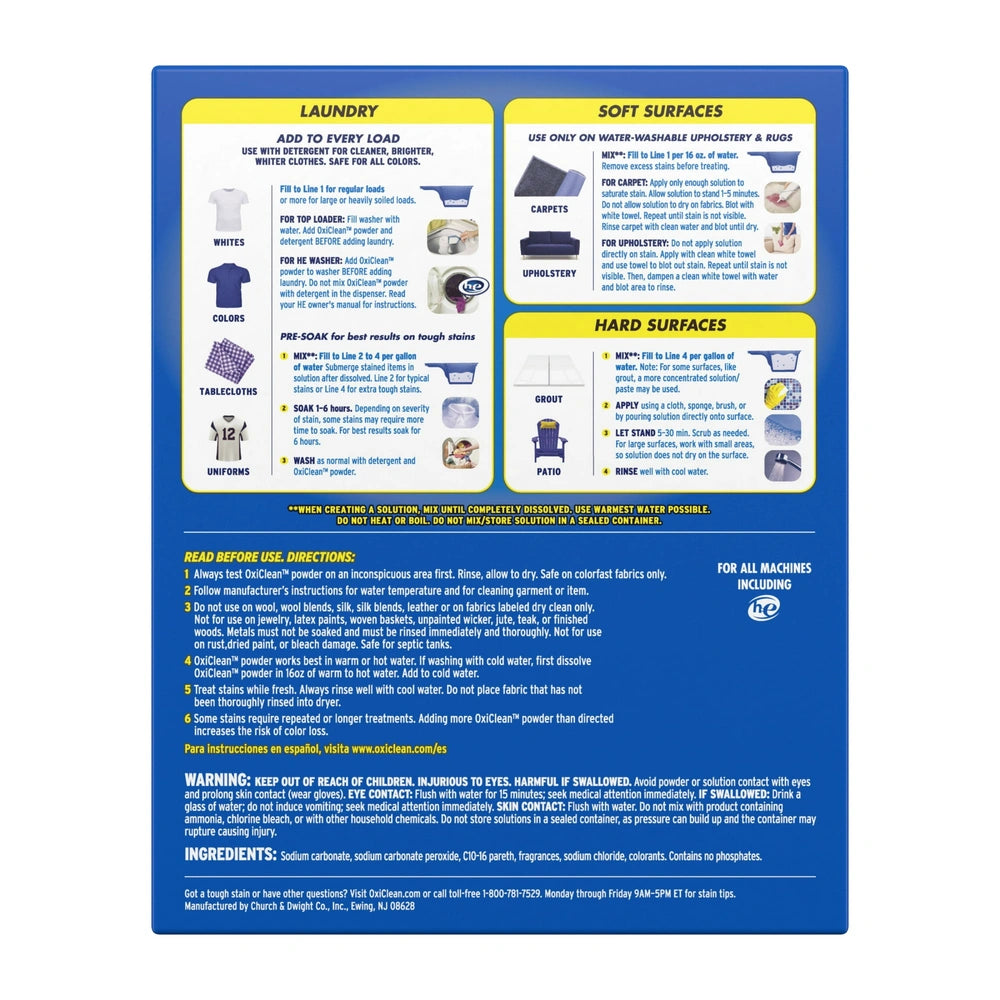 OxiClean Versatile Home and Laundry Stain Remover Powder 115.52 oz(Pack of 4)