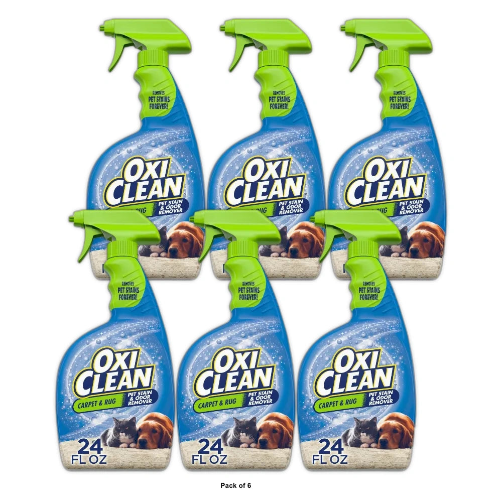 OxiClean Carpet and Rug Pet Stain and Odor Remover Spray 24 fl oz (Pack of 6)