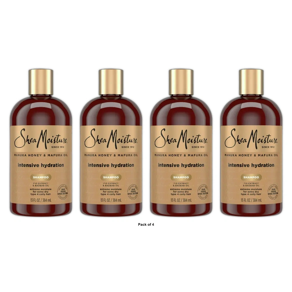 SheaMoisture Manuka Honey & Mafura Hair Oil Intensive Hydration Shampoo - 13 fl OZ(Pack of 4)