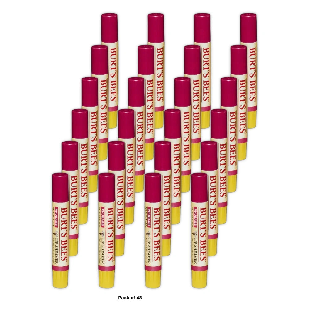 Burt'S Bees Lip Shimmer - Rhubarb - 0.09Oz (Pack Of 48)