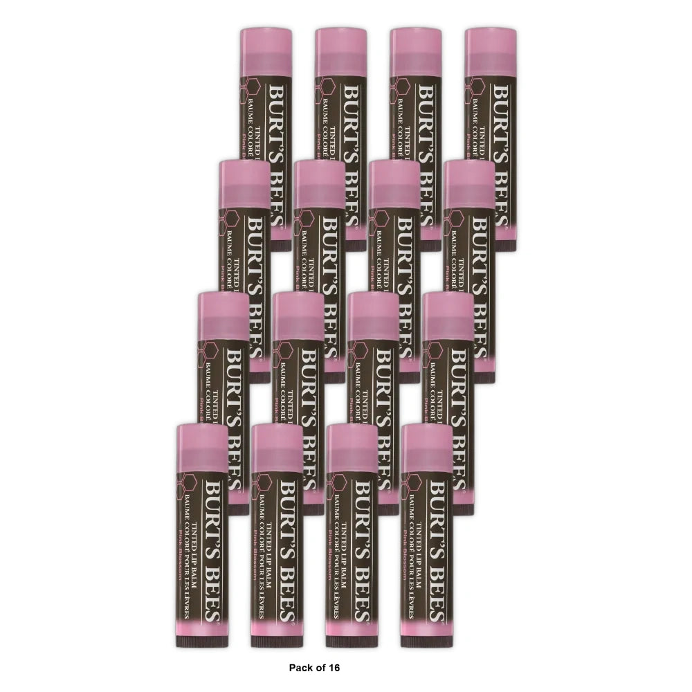 Burt S Bees 100% Natural Tinted Lip Balm Pink Blossom With Shea Butter & Botani 0.15Oz (Pack Of 16)