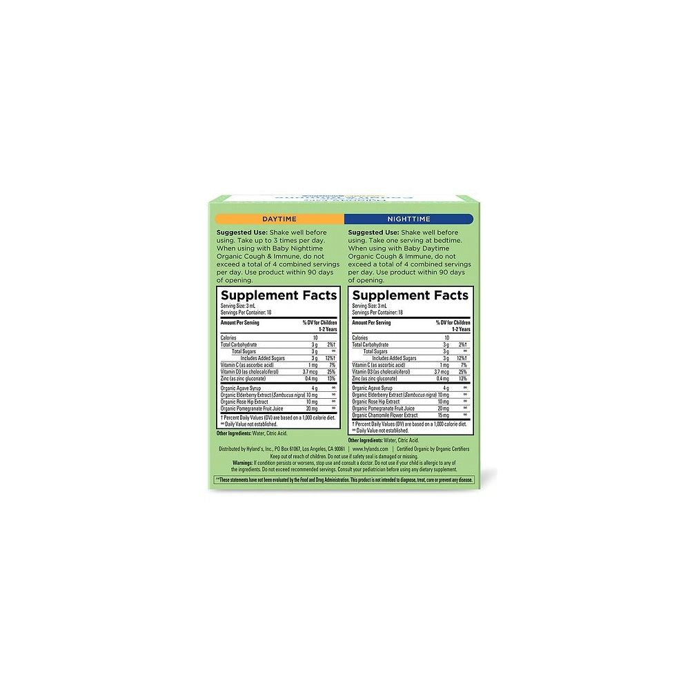 Hyland s Naturals Baby Organic Cough & Immune Combo 2 fl oz (Pack of 12)