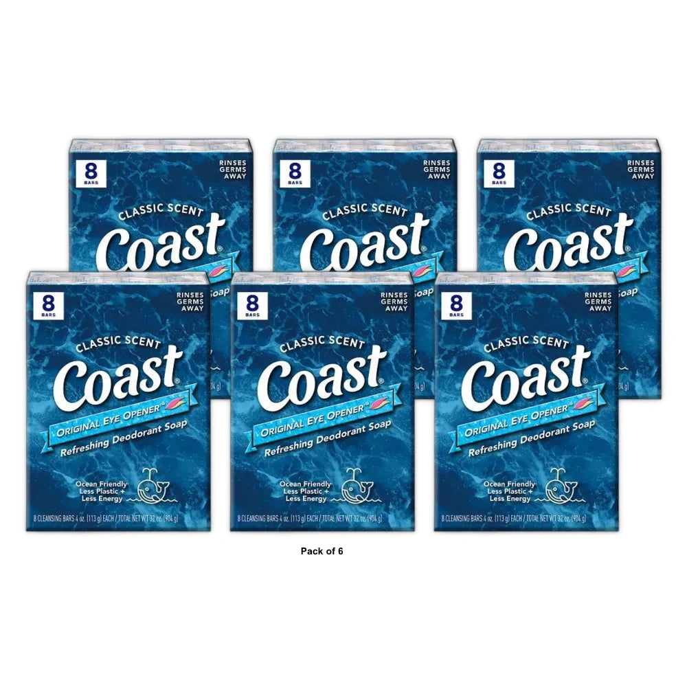 Coast 8-Bar Bath Size Soap, Pacific Force, 4 oz (Pack of 6)