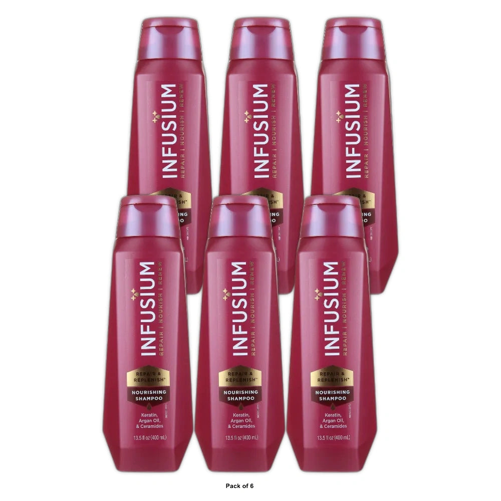 Infusium Repair & Replenish Nourishing Shampoo with Keratin for All Hair Types 13.5 fl oz(Pack of 6)