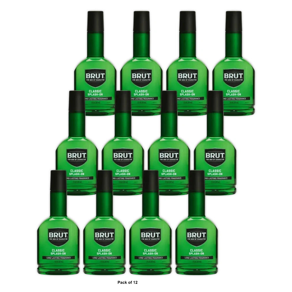 Brut Classic Splash On Wood & Citrus Scent Cologne for Men 7 OZ (Pack of 12)