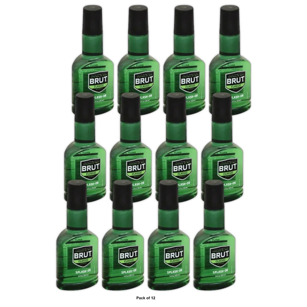 Brut Classic Scent Splash-On 3.5 Fl OZ (Pack of 12)