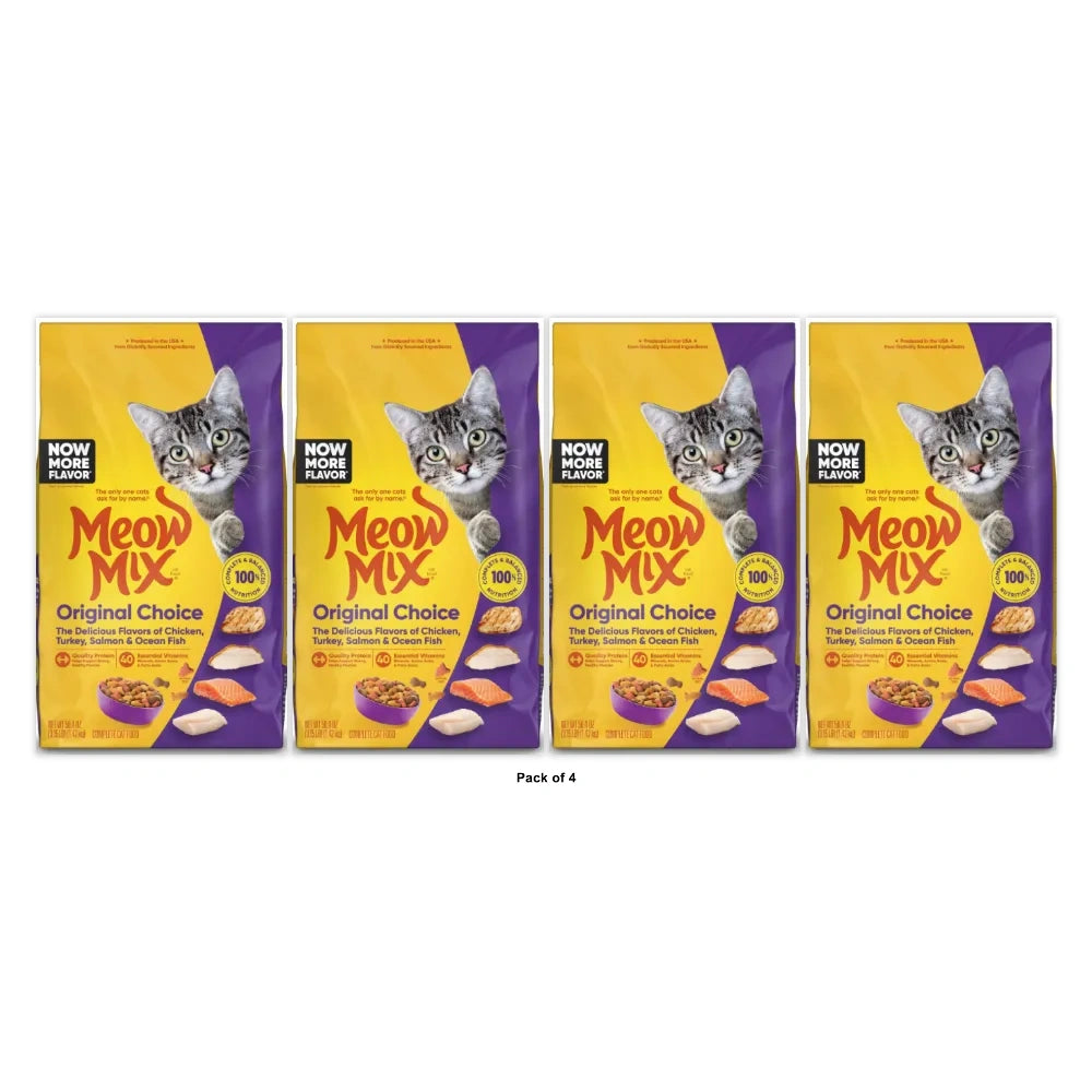 Meow Mix Original Dry Cat Food, 3.15-Pound (Pack of 4)