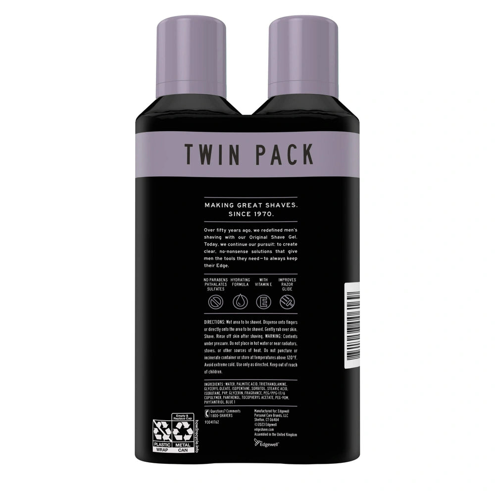 Edge Extra Moisturizing Mens Shave Gel Twin Pack 14 Made with Vitamin E to 14 fl oz(Pack of 4)