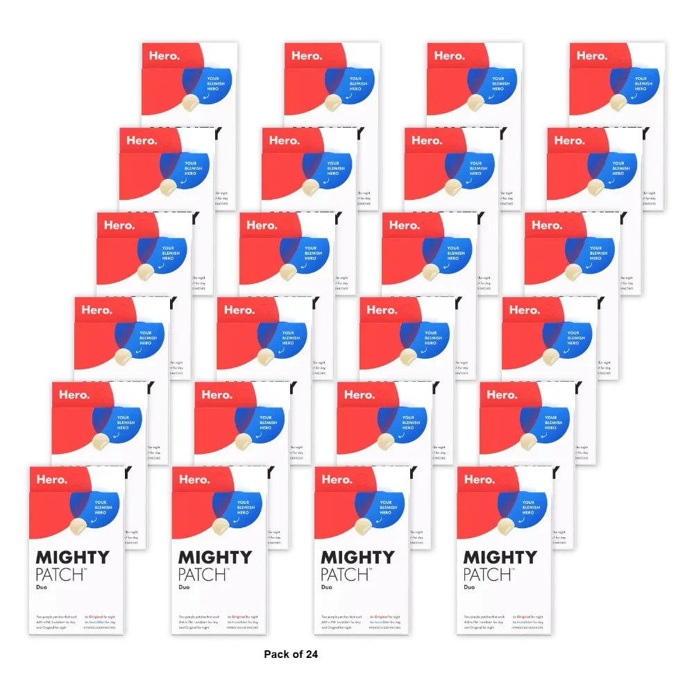 Hero Cosmetics Mighty Patch Duo 6 Original + 6 Invisible Patches 0.1 Oz (Pack Of 24)