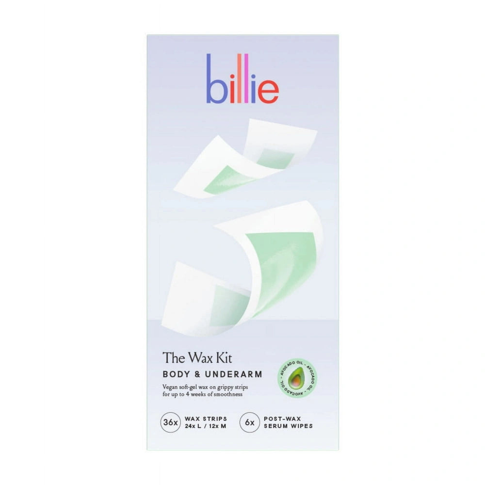 Billie Waxing Kit Body & Underarm Hair Removal Wax Strips 36 Wax Strips (Pack of 12)