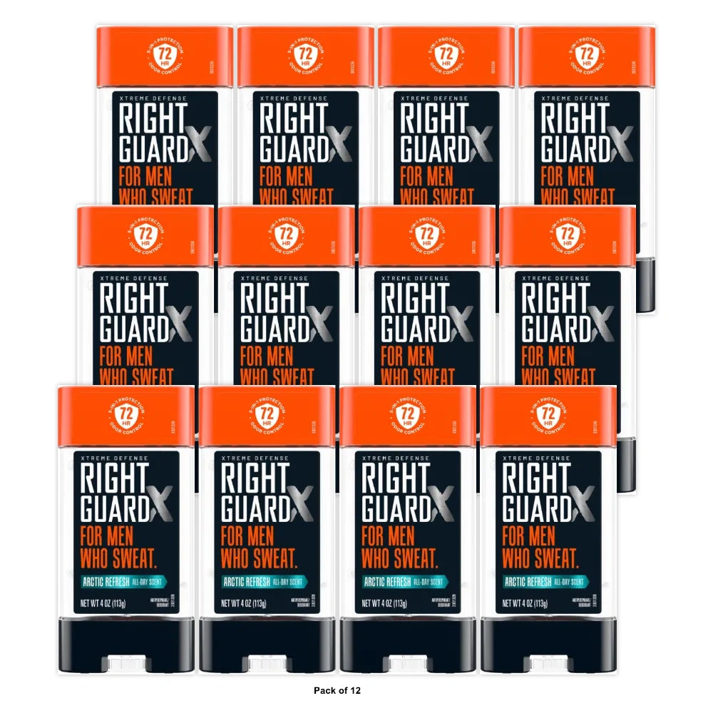 Right Guard Xtreme Defense Antiperspirant & Deodorant Gel for Men Arctic Refres 4 oz (Pack of 12)