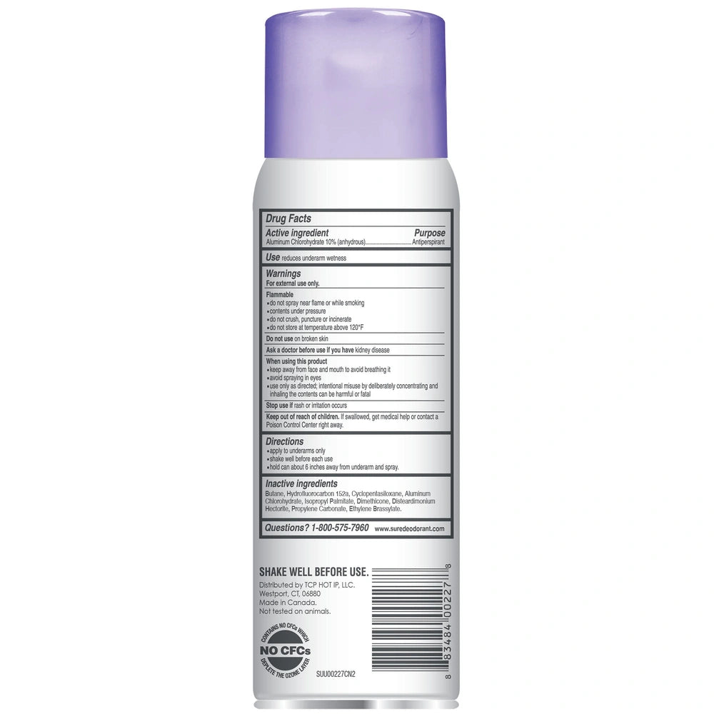 Aerosol Unscented Anti Perspirant and Deodorant by Sure for Unisex 6 OZ (Pack of 12)