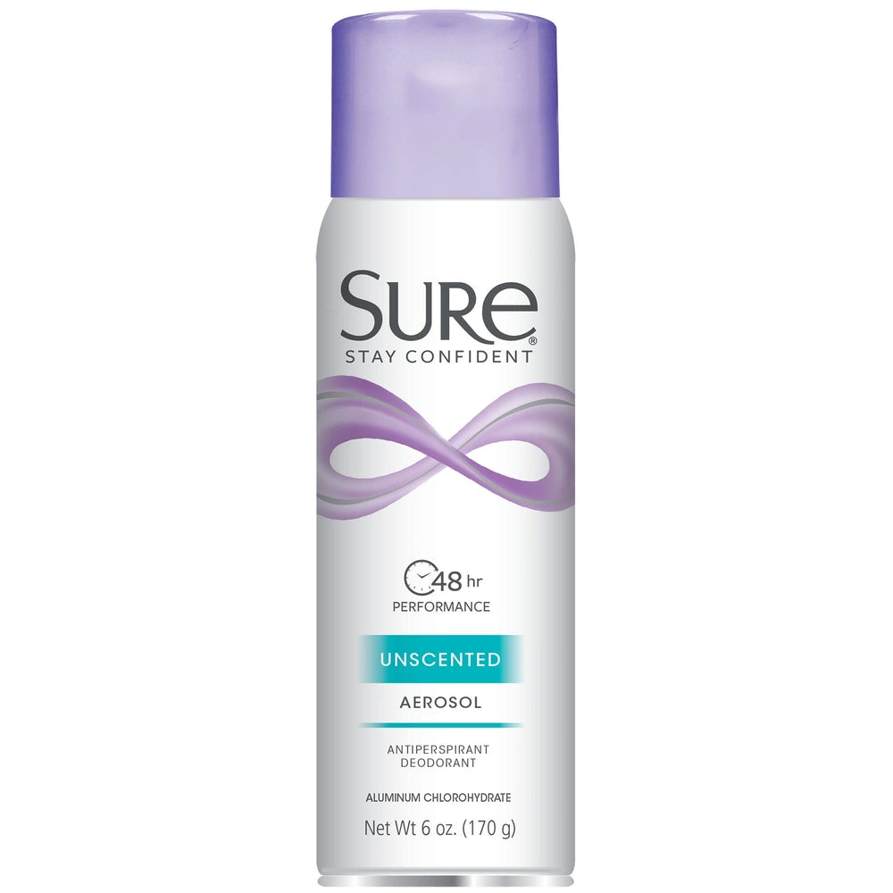 Aerosol Unscented Anti Perspirant and Deodorant by Sure for Unisex 6 OZ (Pack of 12)