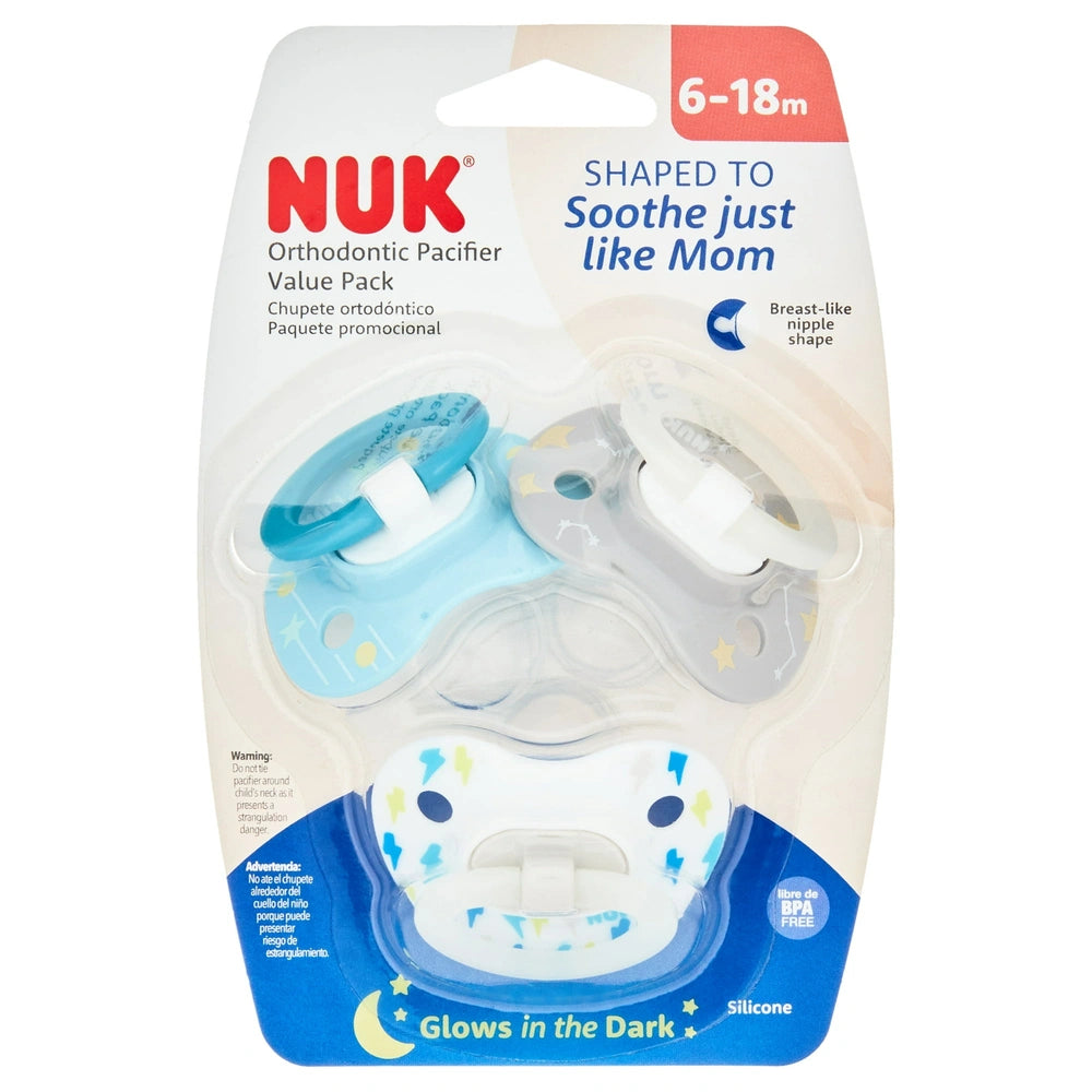 Nuk Orthodontic Pacifiers, 6 to 18 Months, Assorted, (Pack of 12)