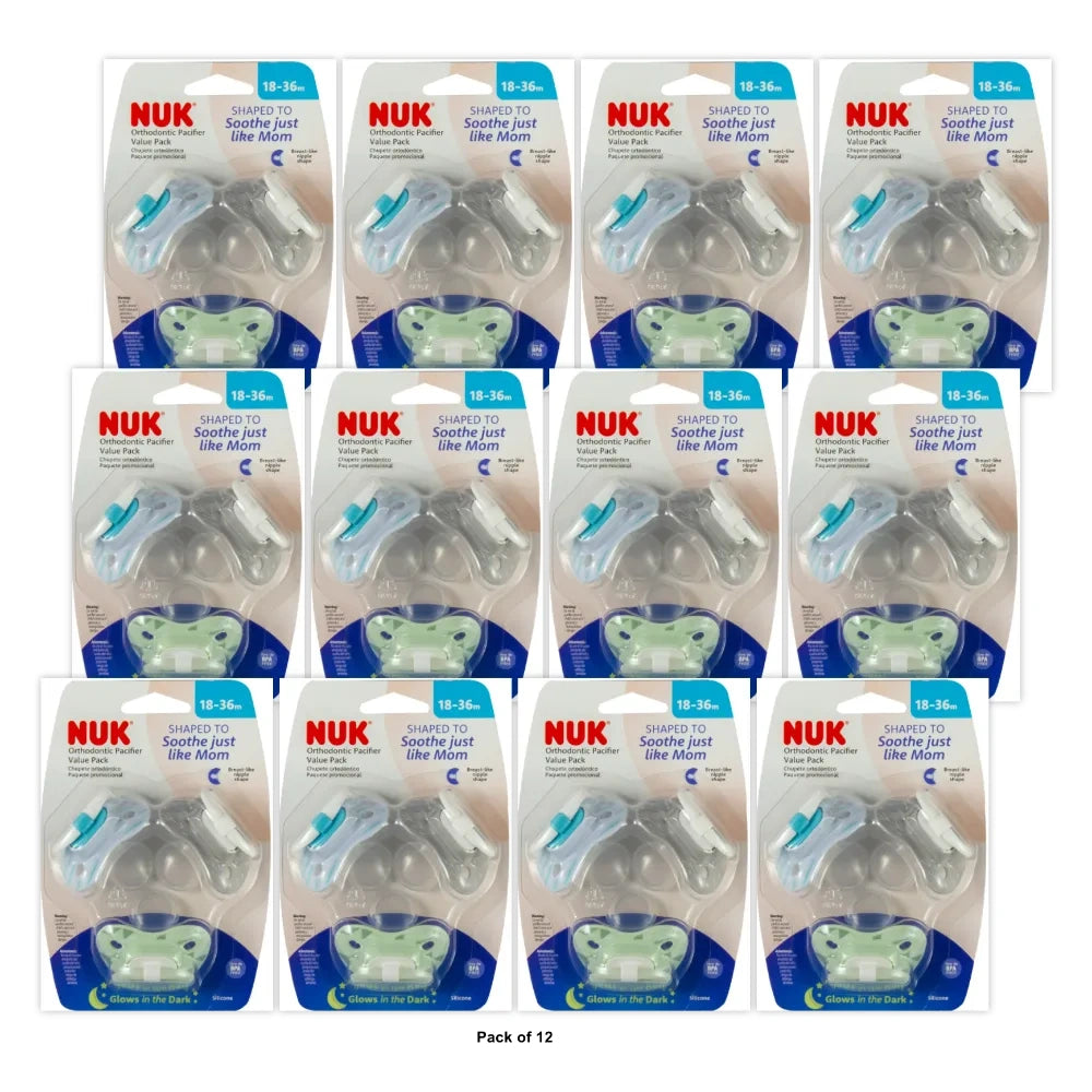 Nuk Orthodontic Pacifier, 18-36 Months (Pack of 12)