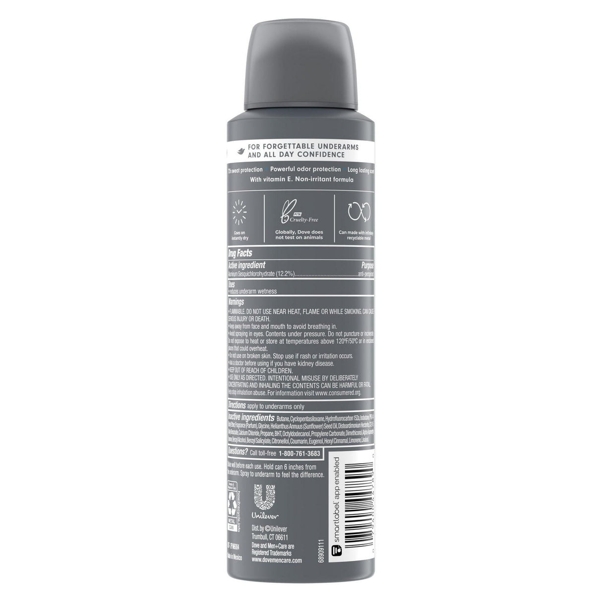 Dove Men+Care 72-Hour Stain Defense Dry Spray Antiperspirant & Deodorant Cool - 3.8 oz(Pack of 12)