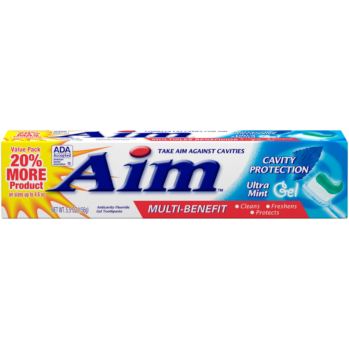 AIM Cavity Protection Toothpaste Ultra Mint Gel 5.5 Oz (Pack of 24)