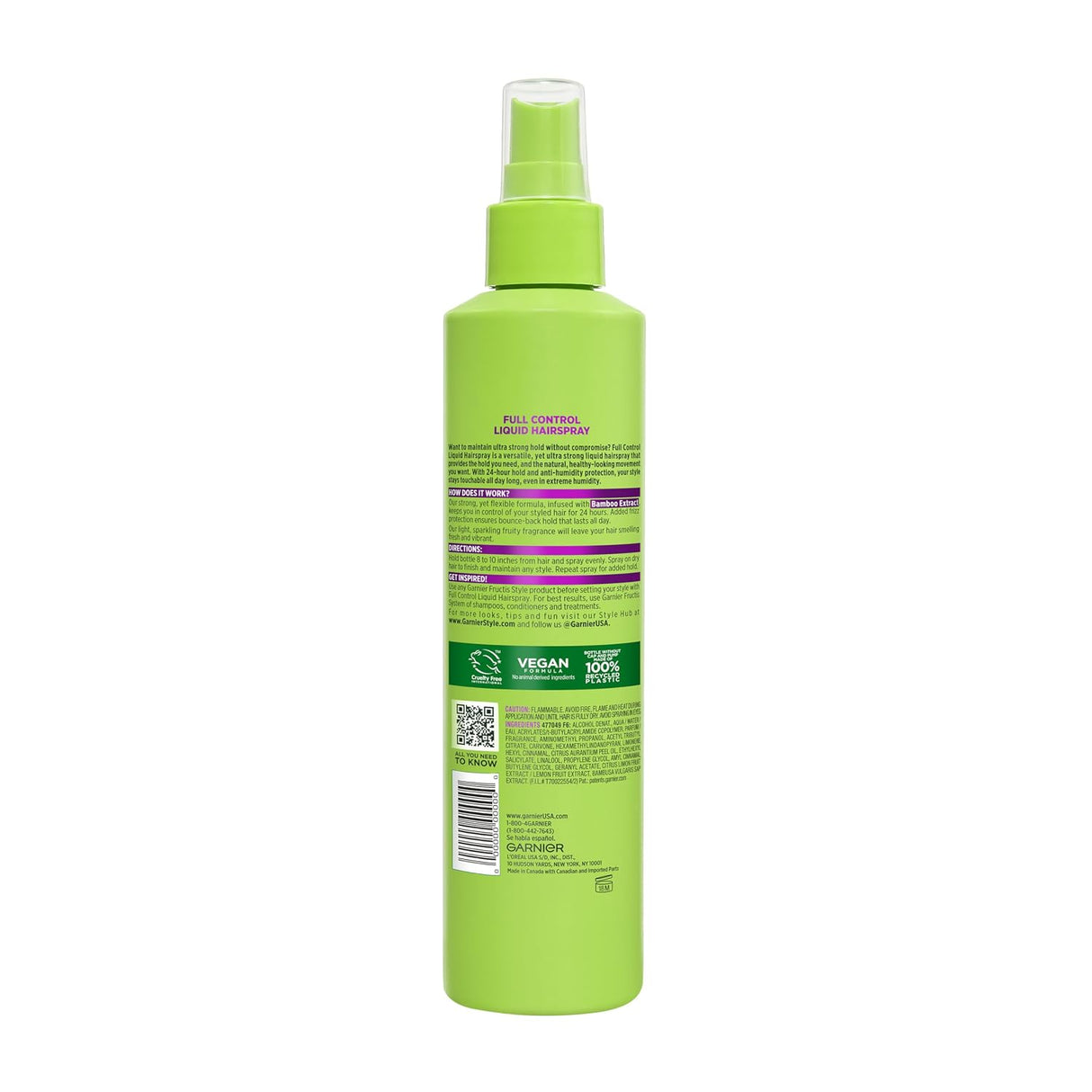 Garnier Fructis Style Full Control Hairspray Non-Aerosol Ultra Strong 8.5Oz (Pack of 6)