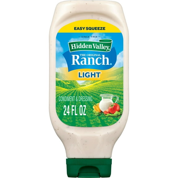 Hidden Valley Original Ranch Light Salad Dressing & Topping - Gluten Free - 24 Oz (Pack of 6)