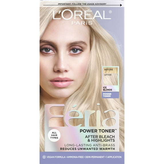 L'Oreal Paris Feria Power Toner, Long Lasting Anti Brass Toner Ice Blonde 9P - 1 (Pack of 12)