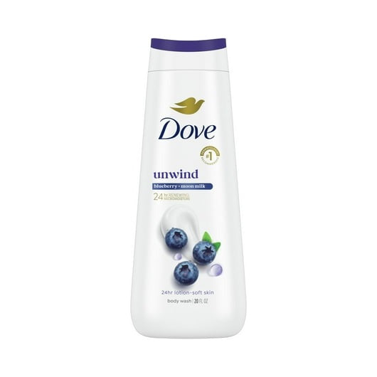 Dove Moisturizing Body Wash Blueberry & Moon Milk 20 Oz (Pack of 4)