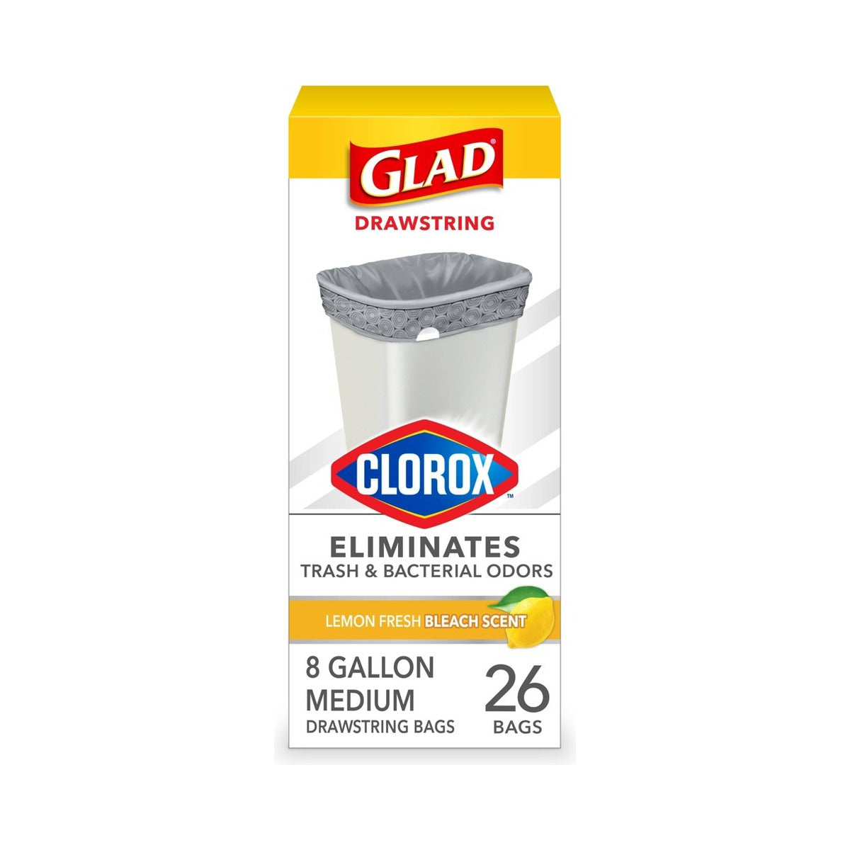 Glad Drawstring Medium Trash Bags 8 Gallon (Pack of 6) - view 3