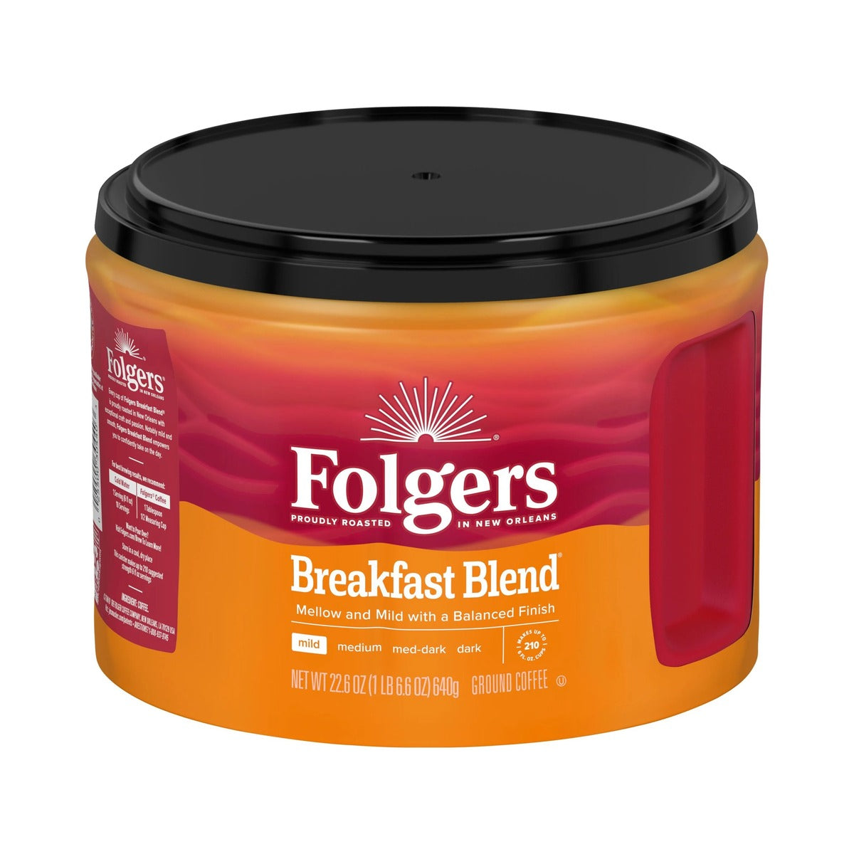 Folgers Breakfast Blend Ground Coffee 22.6 Oz (Pack of 6)