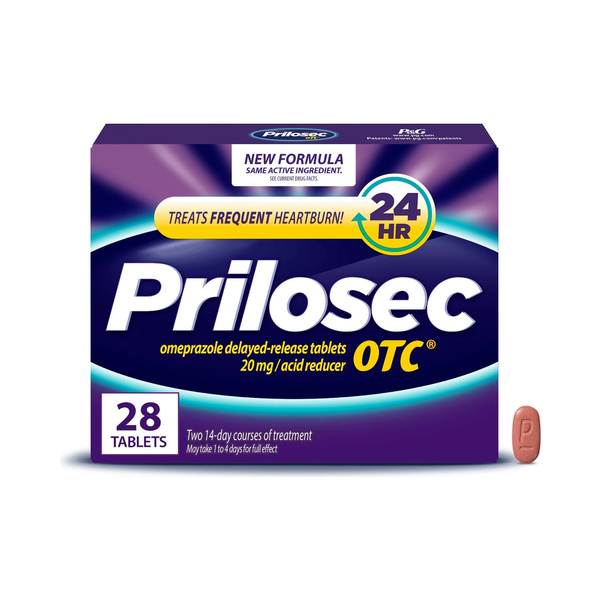 Prilosec OTC Omeprazole 20mg Tablets 28 Count (Pack of 24)
