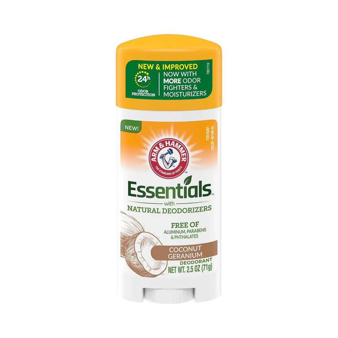 ARM & HAMMER Essentials Deodorant Coconut Geranium 2.5 Oz (Pack of 12)