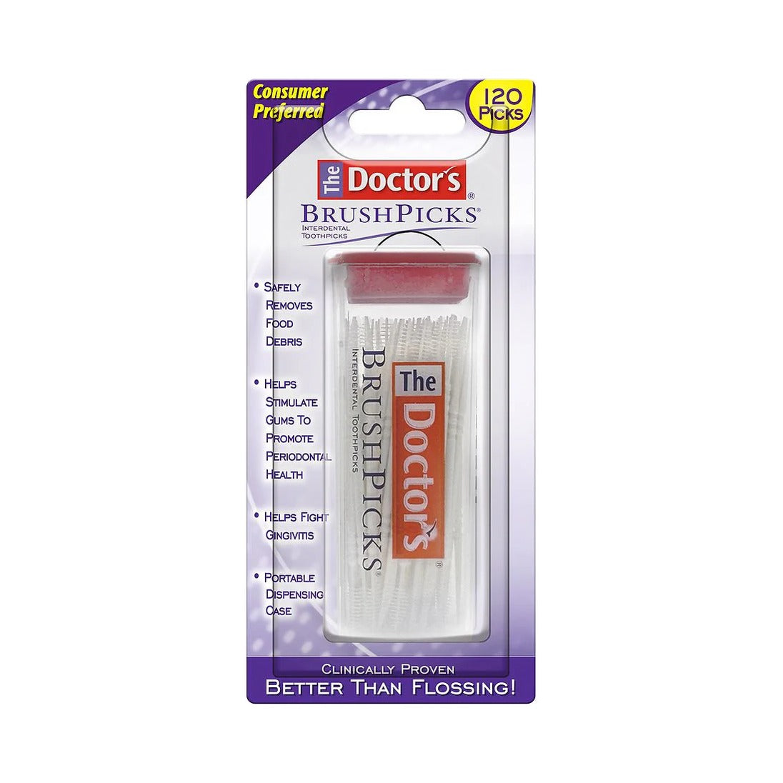 The Doctor's BrushPicks Interdental Brushes 120 Count (Pack of 24)
