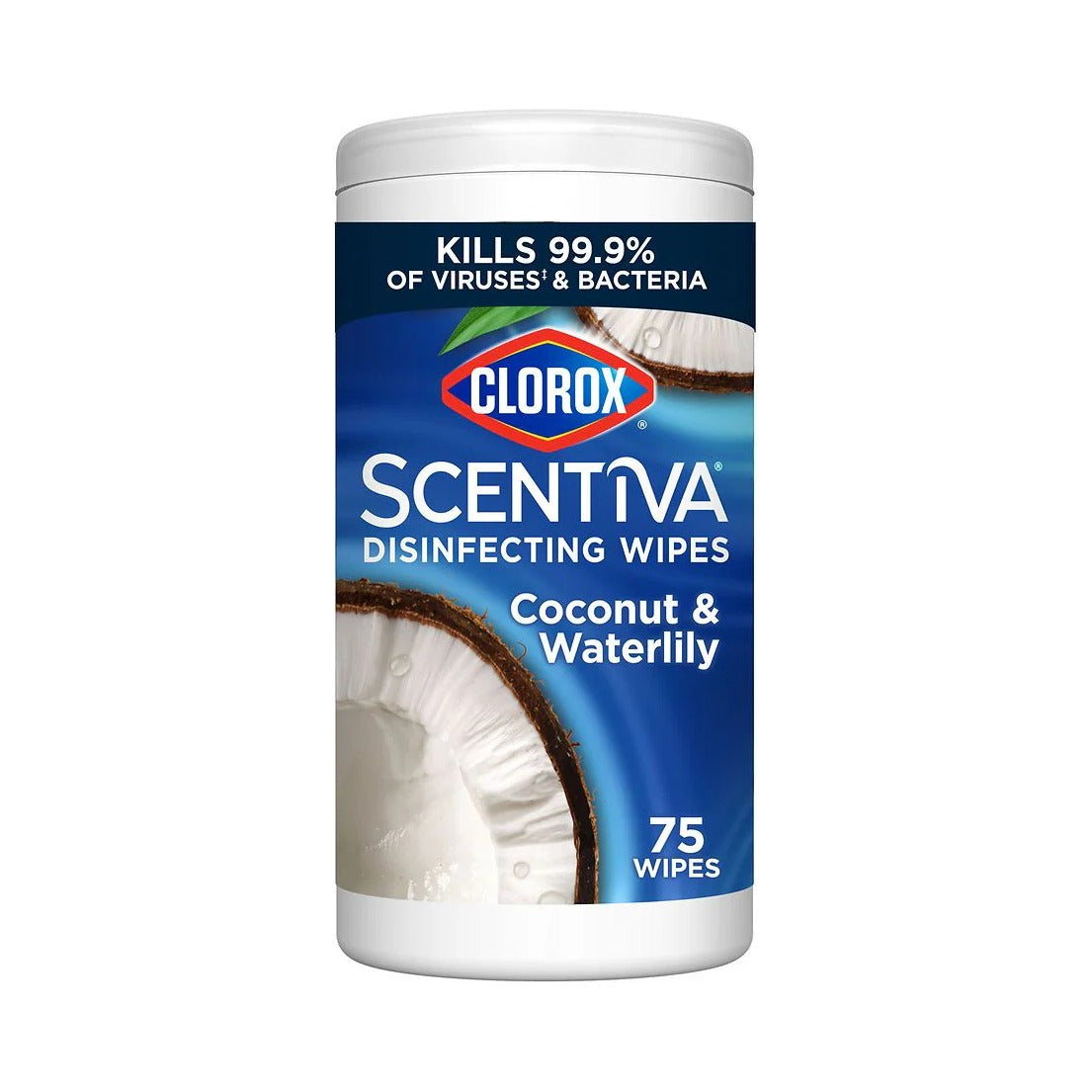 Clorox Scentiva Disinfecting Wipes Coconut & Waterlily 75 Count (Pack of 6)