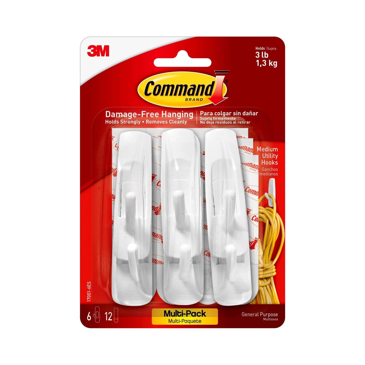 Command Utility Hooks Medium (Pack of 12)