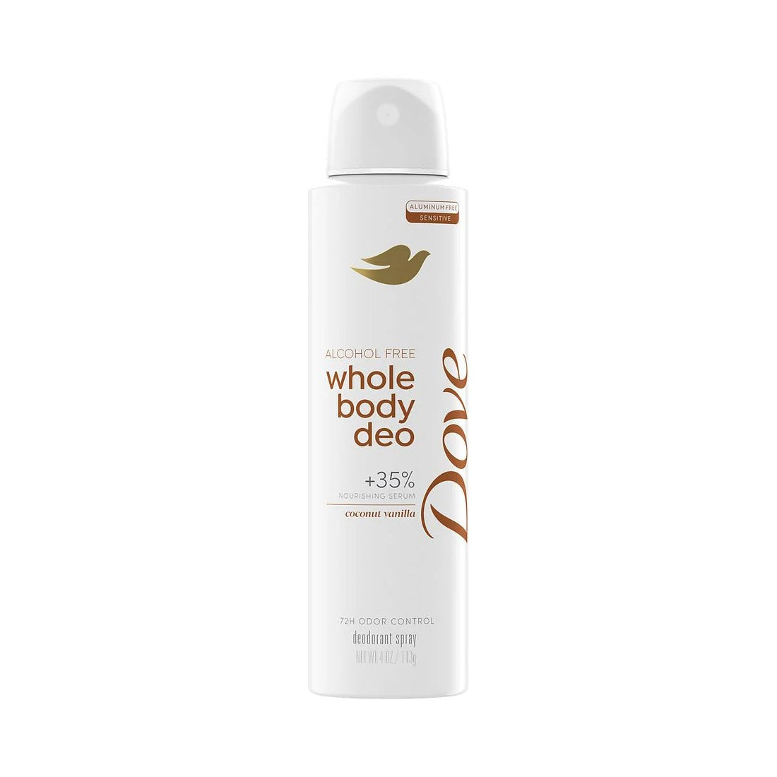 Dove Whole Body Deo Spray Coconut Vanilla 4 Oz (Pack of 12)