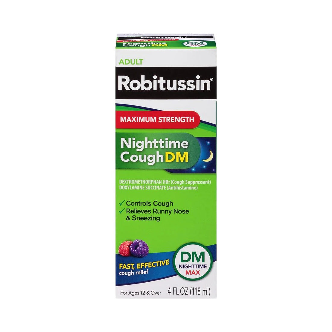 GlaxoSmithKline Robitussin Maximum Strength Nighttime Cough DM 4 Fl Oz (Pack of