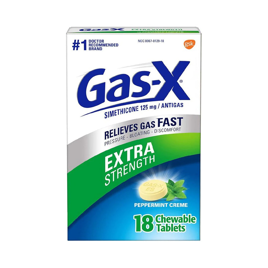 Gas-X Extra Strength Gas Relief Tablets Peppermint 18 Count (Pack of 24)