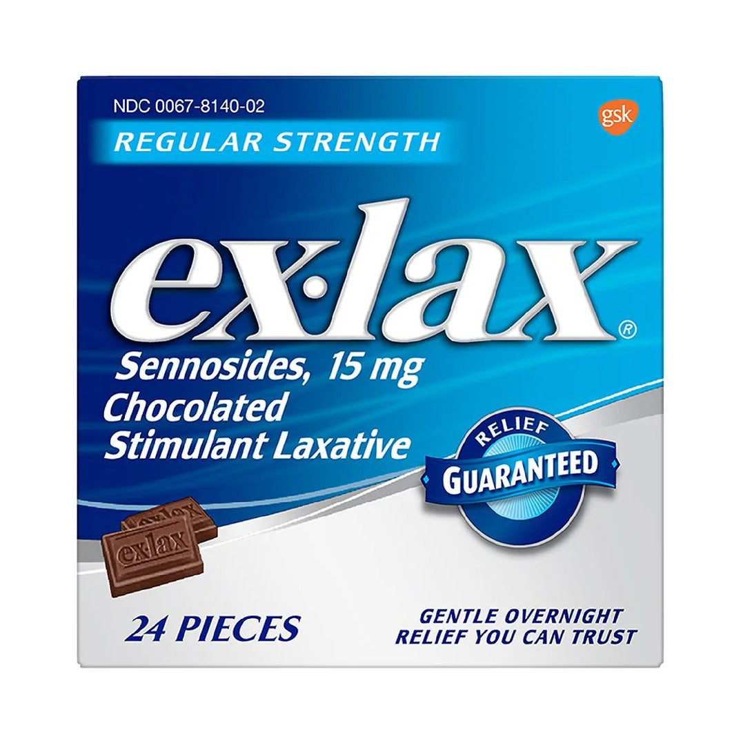 Ex-Lax Regular Strength Chocolate Pieces 24 Count (Pack of 36)
