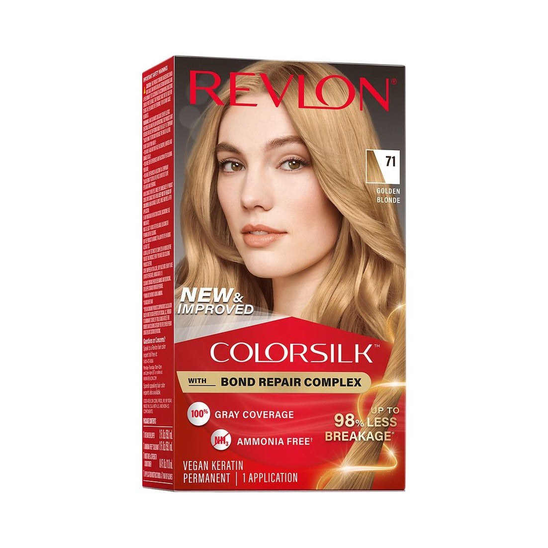 Revlon ColorSilk Permanent Hair Color 71 Golden Blonde 4.4 Oz (Pack of 12)