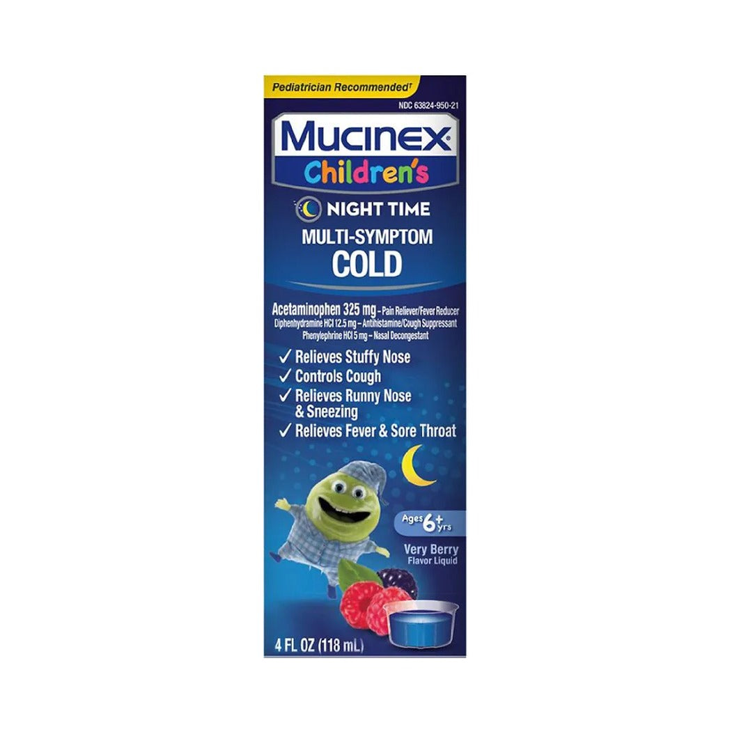 Mucinex Childrens Night Time Multi-Symptom 4 Oz (Pack of 6)