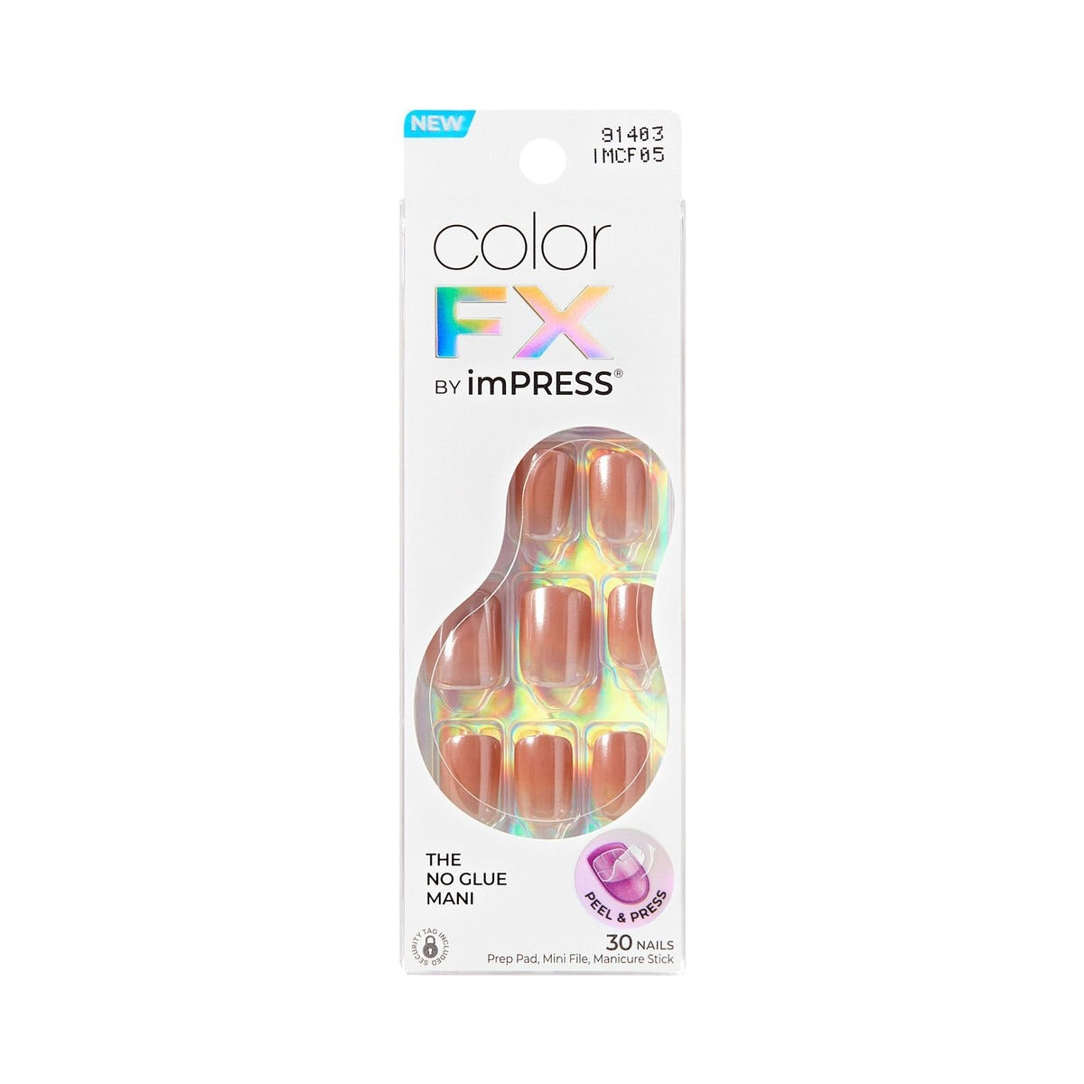 KISS Impress ColorFX Press-On Nails Short Squoval (Pack of 36)
