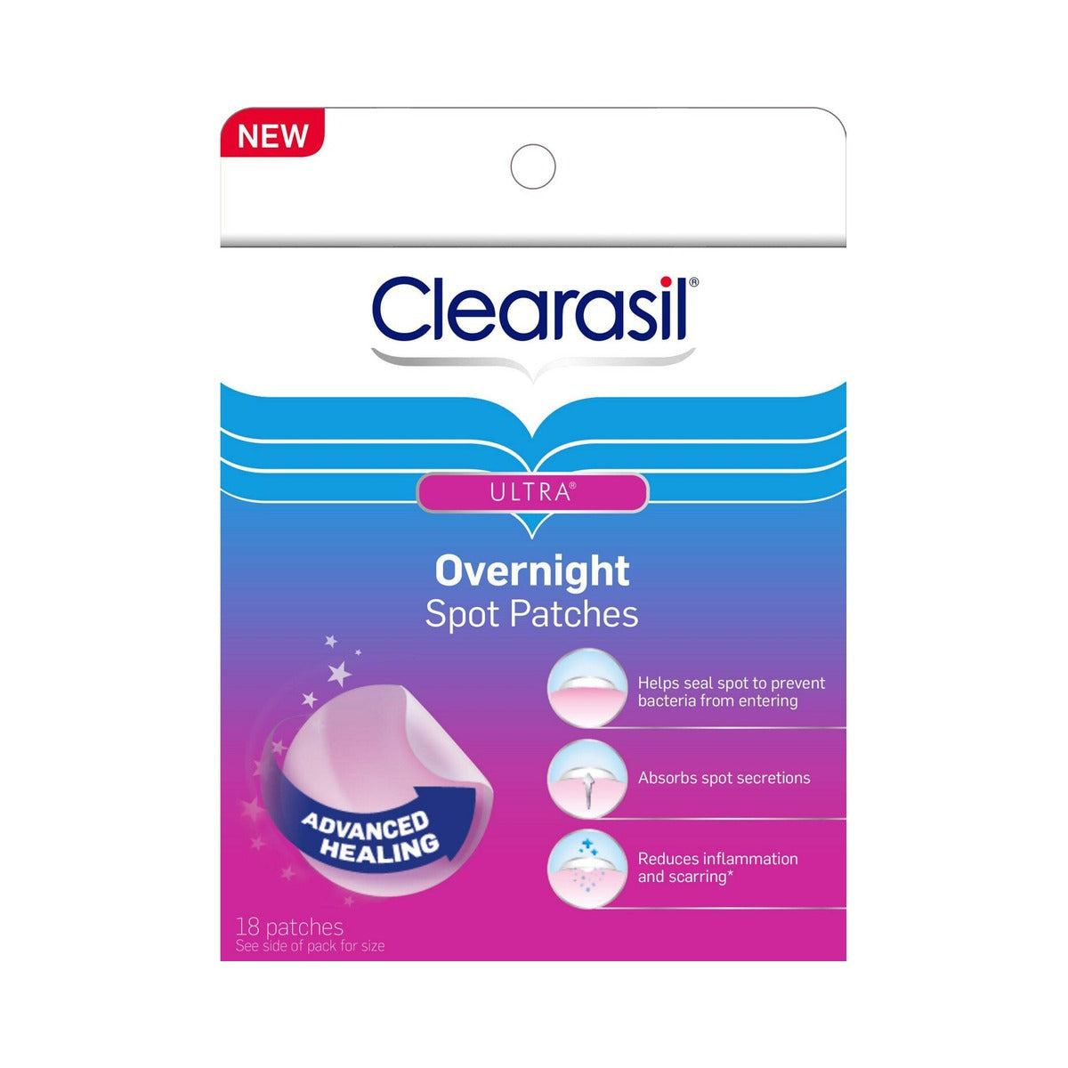 Clearasil Overnight Spot Patches 18 Count (Pack of 48) - view 2