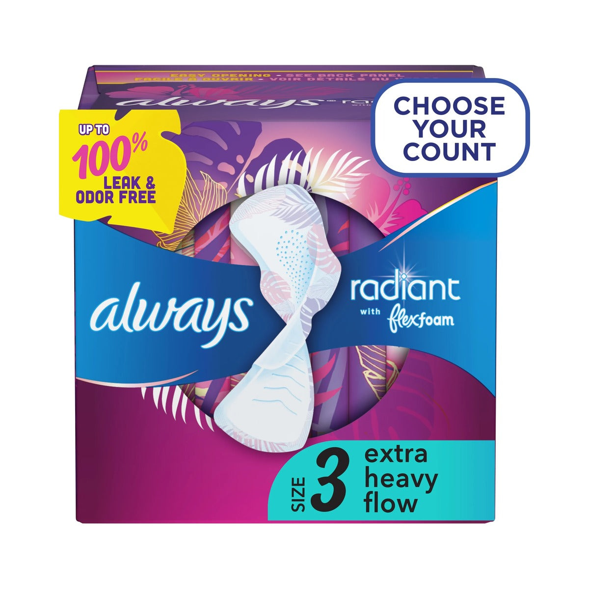 Always Radiant Extra Heavy Flow Pads Size 3 (Pack of 3)