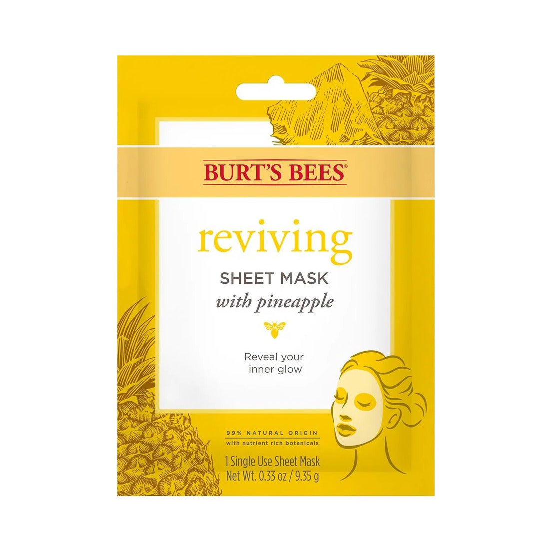 Burt's Bees Reviving Pineapple Sheet Mask (Pack of 48)