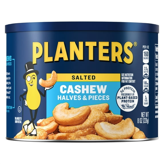 Planters Cashew Halves and Pieces 8 OZ (Pack of 12)