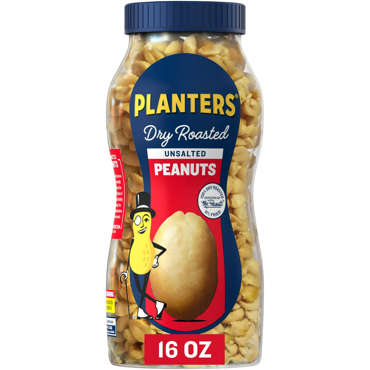 Planters Unsalted Dry Roasted Peanuts 16 OZ (Pack of 12)